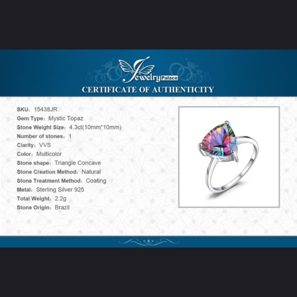 🌟SIZE 8 LEFT🌟TRILLION CUT MYSTIC TOPAZ - Picture 6 of 8